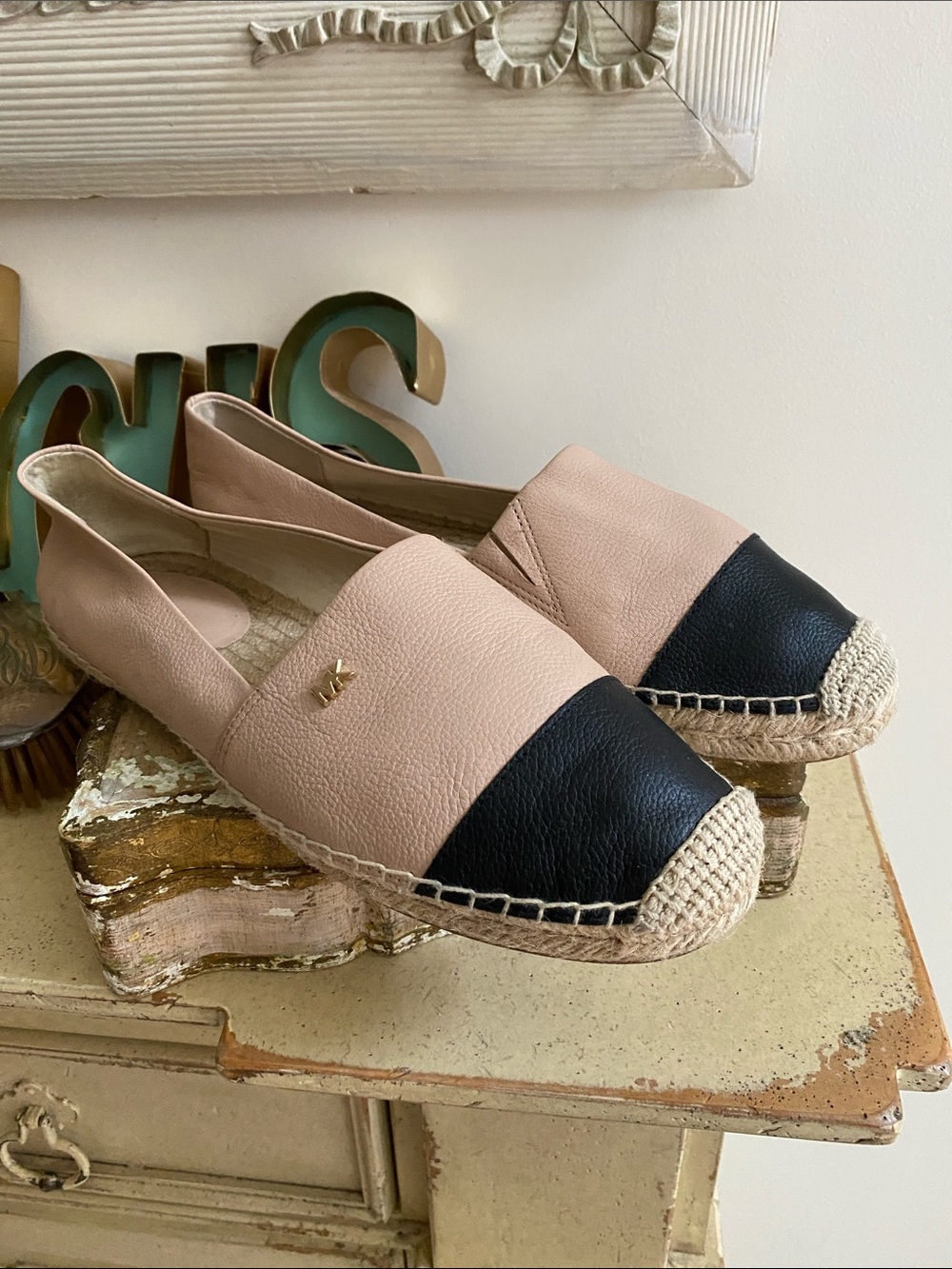 MICHAEL KORS Leather Kendrick Slip-on Espadrilles